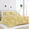 Reversible Daisy Medallion Striped Comforter Set Down Filled Microfiber with Pillow Shams